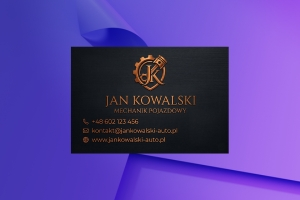 Projekt wizytówki — mechanik samochodowy